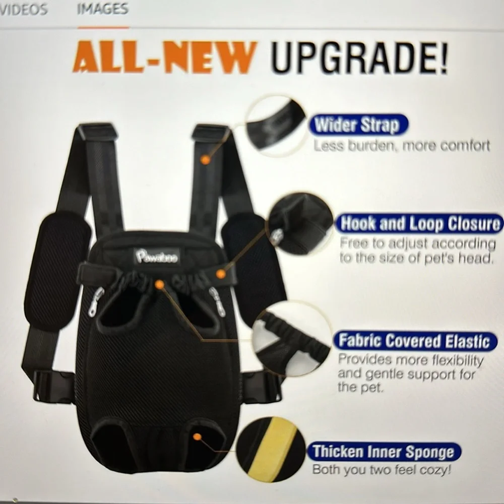 Pawaboo front backpack